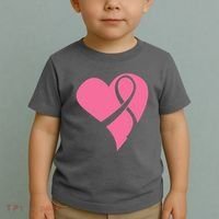 Breast Cancer Ribbon Heart Toddler T-Shirt thumb 2