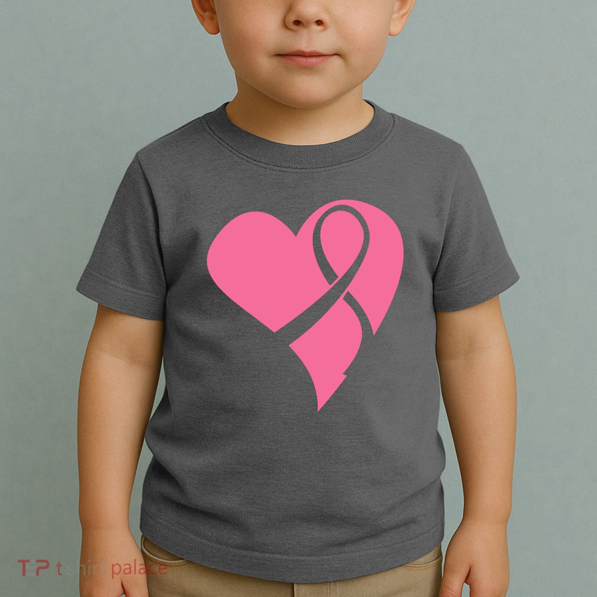 Breast Cancer Ribbon Heart Toddler T-Shirt