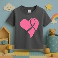 Breast Cancer Ribbon Heart Toddler T-Shirt thumb 3