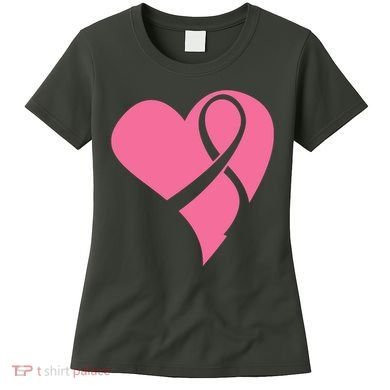 Breast Cancer Ribbon Heart Women's T-Shirt