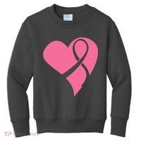 Breast Cancer Ribbon Heart Kids Sweatshirt thumb 0