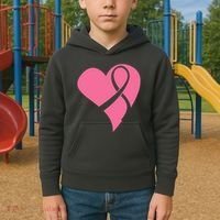 Breast Cancer Ribbon Heart Kids Hoodie thumb 2