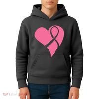 Breast Cancer Ribbon Heart Kids Hoodie thumb 4