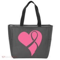 Breast Cancer Ribbon Heart Tote Bag thumb 0