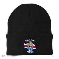 Blonde Costa Rican Mami Flag Emblem Costa Rico Queen Mom Cool Gift Beanie thumb 0