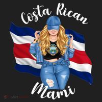 Blonde Costa Rican Mami Flag Emblem Costa Rico Queen Mom Cool Gift Beanie thumb 2