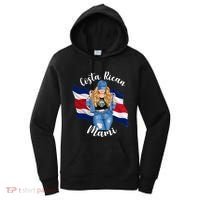 Blonde Costa Rican Mami Flag Emblem Costa Rico Queen Mom Cool Gift Women's Hoodie thumb 0