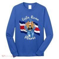 Blonde Costa Rican Mami Flag Emblem Costa Rico Queen Mom Cool Gift Long Sleeve Shirt thumb 0