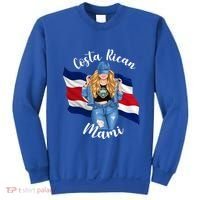 Blonde Costa Rican Mami Flag Emblem Costa Rico Queen Mom Cool Gift Sweatshirt thumb 0