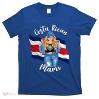 Blonde Costa Rican Mami Flag Emblem Costa Rico Queen Mom Cool Gift T-Shirt thumb 0