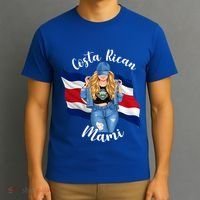 Blonde Costa Rican Mami Flag Emblem Costa Rico Queen Mom Cool Gift T-Shirt thumb 3