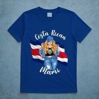 Blonde Costa Rican Mami Flag Emblem Costa Rico Queen Mom Cool Gift T-Shirt thumb 5