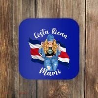 Blonde Costa Rican Mami Flag Emblem Costa Rico Queen Mom Cool Gift Coaster thumb 0