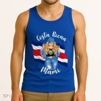 Blonde Costa Rican Mami Flag Emblem Costa Rico Queen Mom Cool Gift Tank Top thumb 3