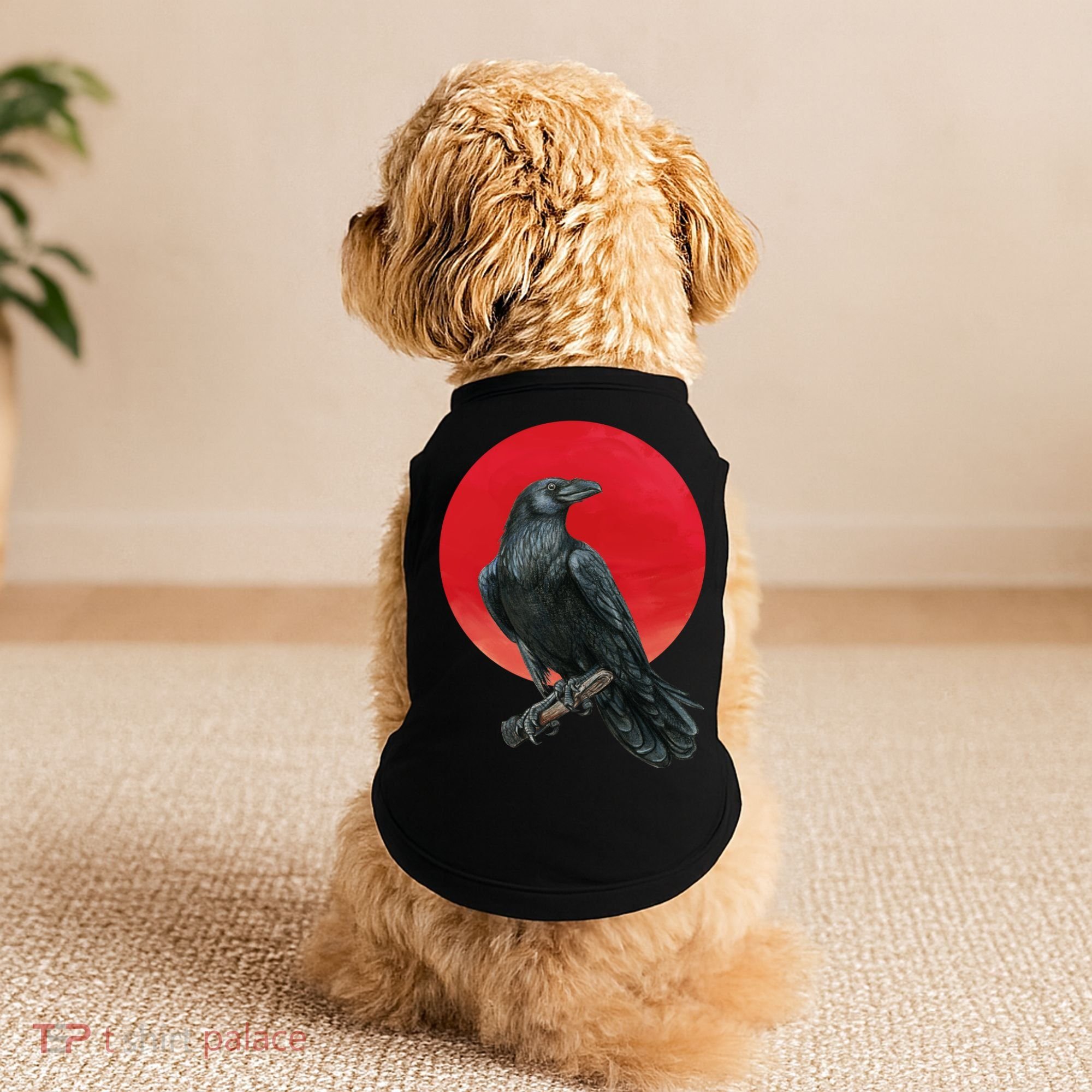 Black Crow Red Moon Doggie Tank