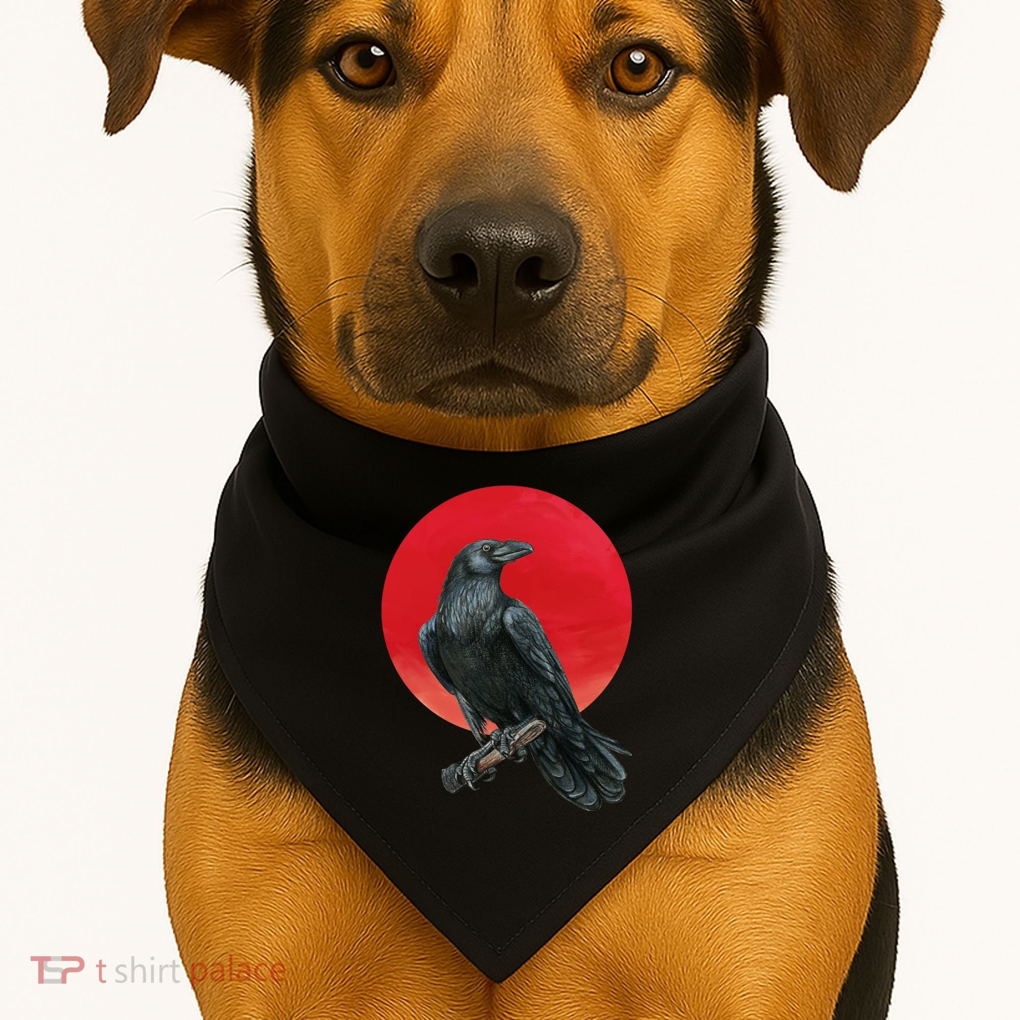 Black Crow Red Moon USA-Made Doggie Bandana