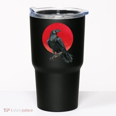 Black Crow Red Moon Tumbler