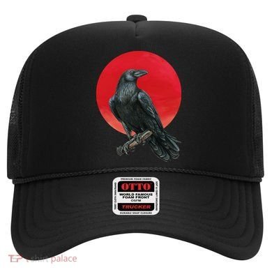 Black Crow Red Moon Hat