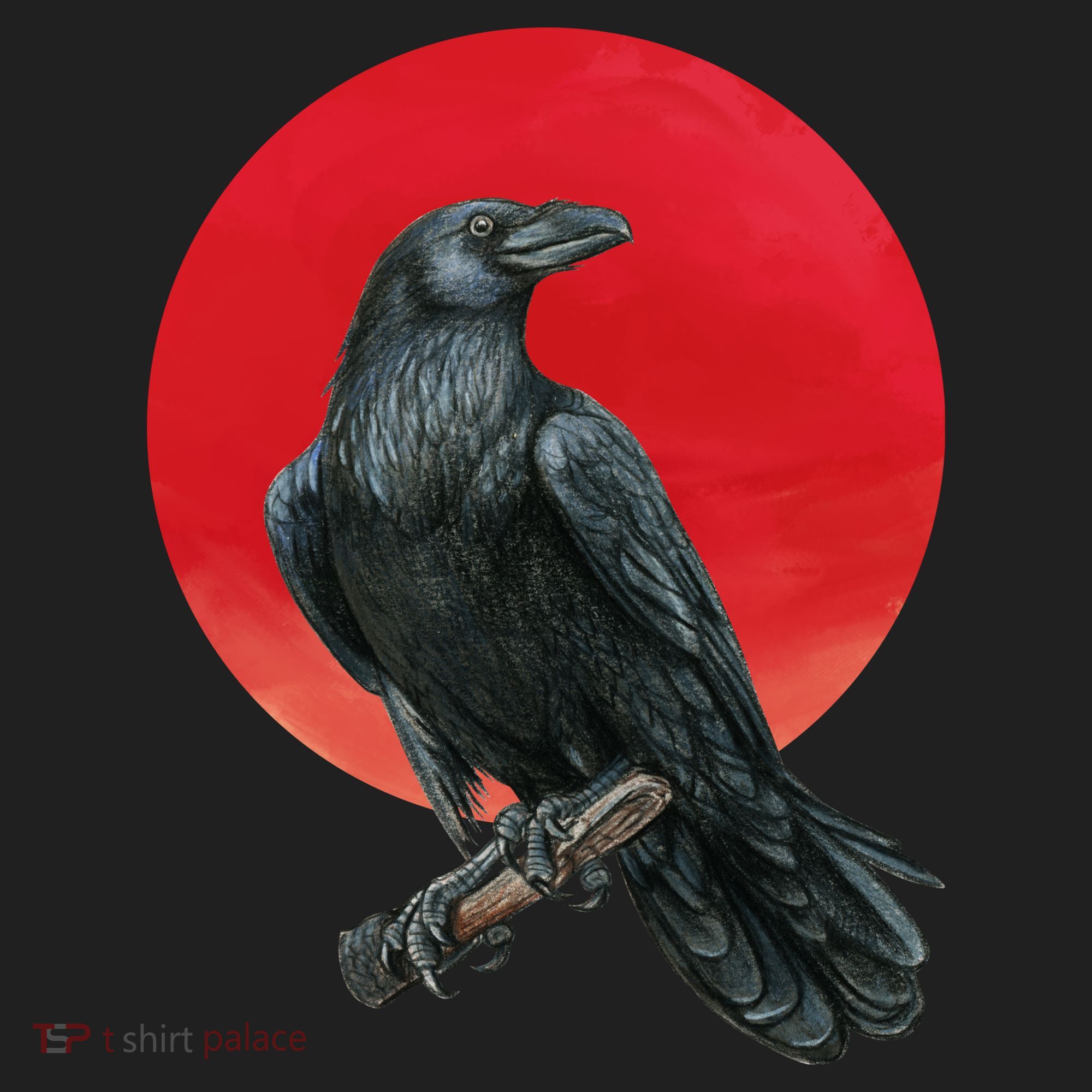 Black Crow Red Moon Hat