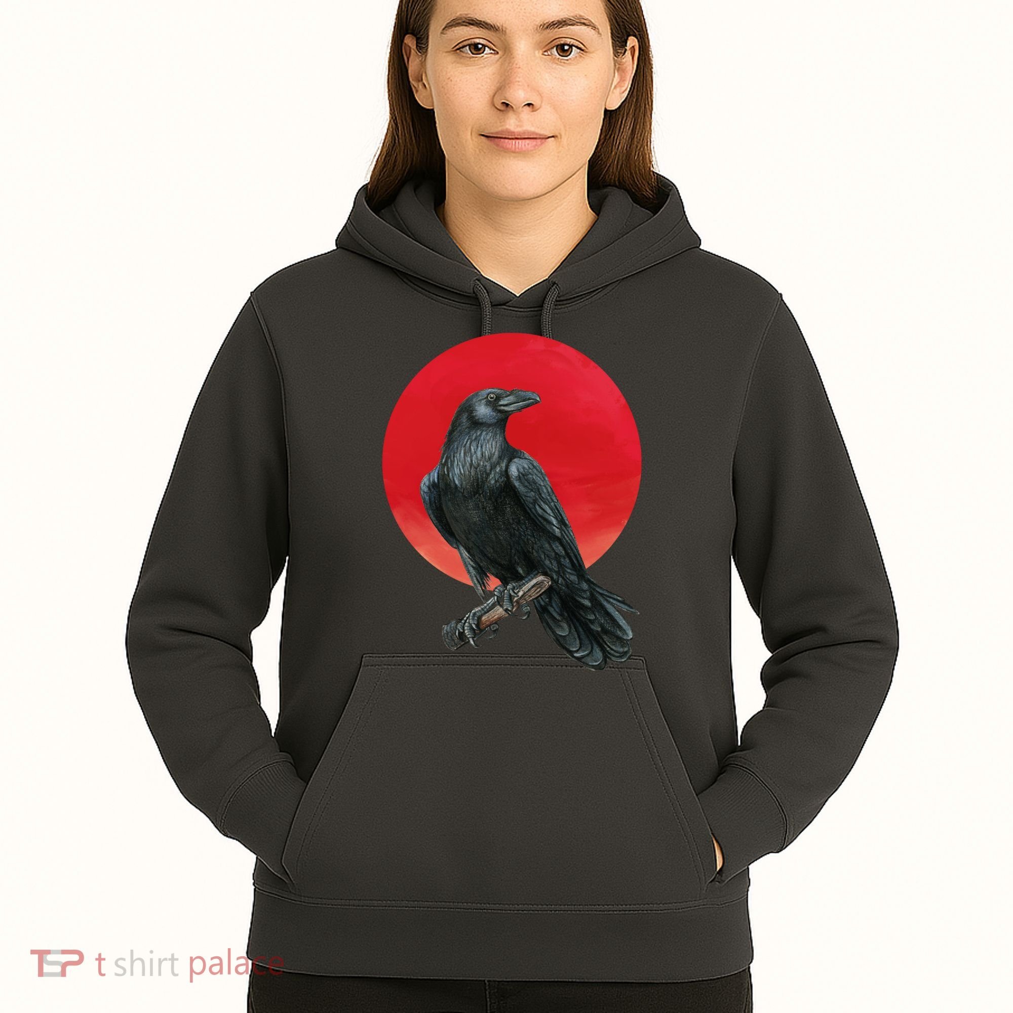 Black Crow Red Moon Hoodie