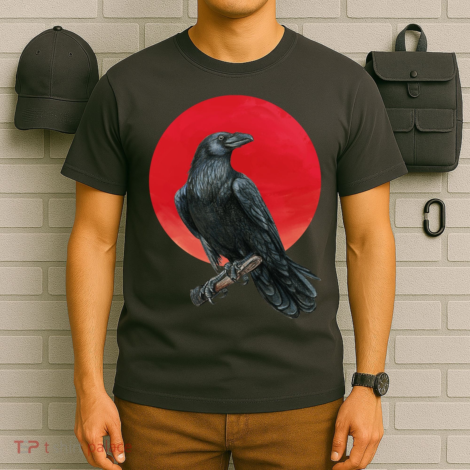 Black Crow Red Moon T-Shirt