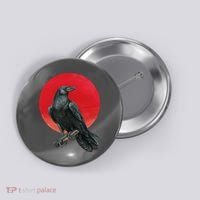 Black Crow Red Moon Button thumb 0