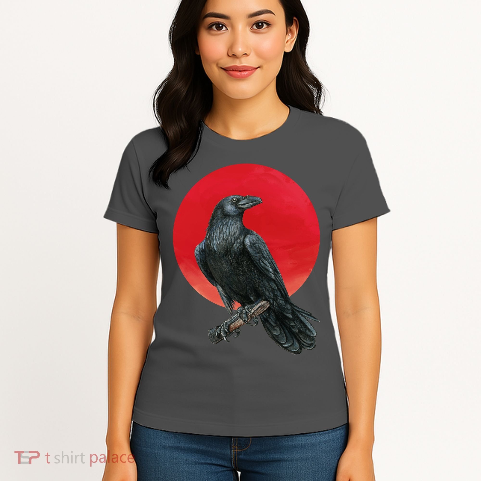 Black Crow Red Moon Women's T-Shirt