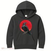 Black Crow Red Moon Kids Hoodie thumb 0