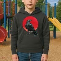 Black Crow Red Moon Kids Hoodie thumb 2