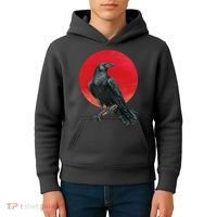 Black Crow Red Moon Kids Hoodie thumb 4