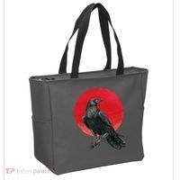 Black Crow Red Moon Tote Bag thumb 2