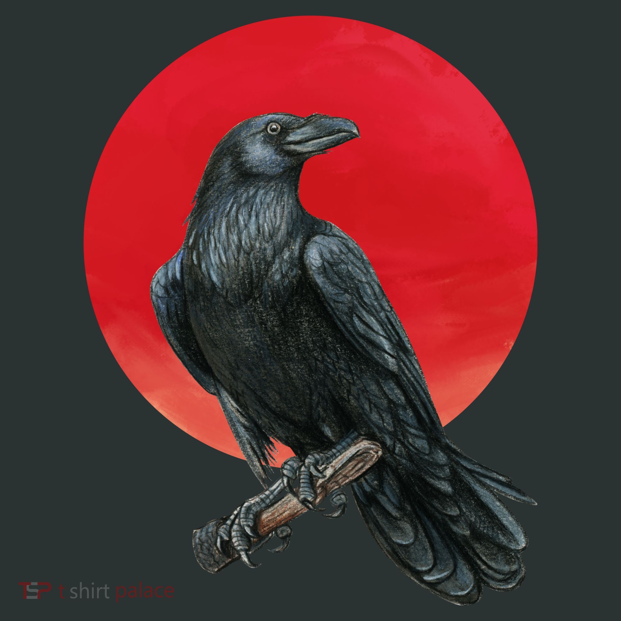 Black Crow Red Moon Tote Bag