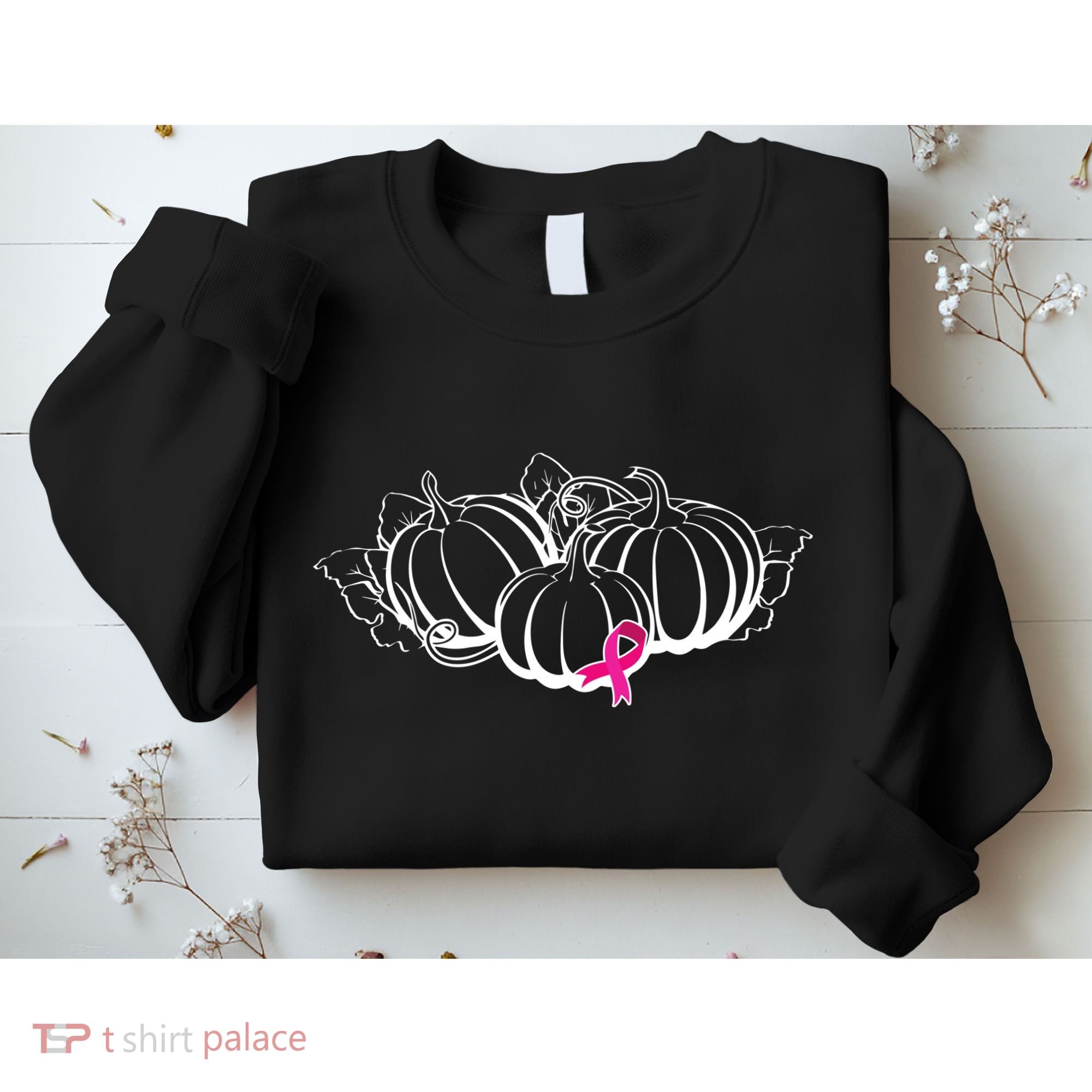 Breast Cancer Ribbon Pumpkin Fall Sweatshirt