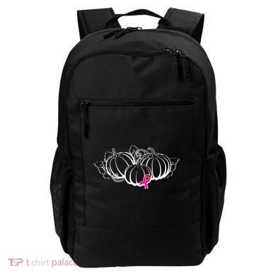 Breast Cancer Ribbon Pumpkin Fall Backpack