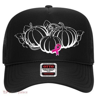 Breast Cancer Ribbon Pumpkin Fall Hat