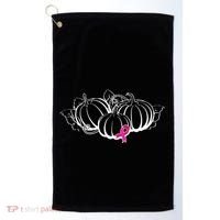 Breast Cancer Ribbon Pumpkin Fall Golf Towel thumb 0