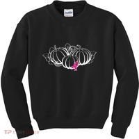 Breast Cancer Ribbon Pumpkin Fall Kids Sweatshirt thumb 0