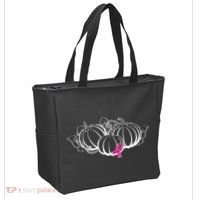 Breast Cancer Ribbon Pumpkin Fall Tote Bag thumb 2