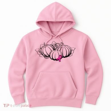 Breast Cancer Ribbon Pumpkin Fall Hoodie