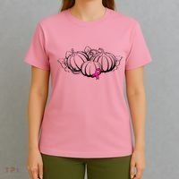 Breast Cancer Ribbon Pumpkin Fall T-Shirt thumb 4