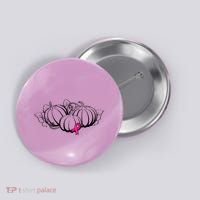 Breast Cancer Ribbon Pumpkin Fall Button thumb 0