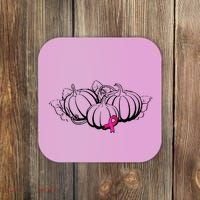 Breast Cancer Ribbon Pumpkin Fall Coaster thumb 0