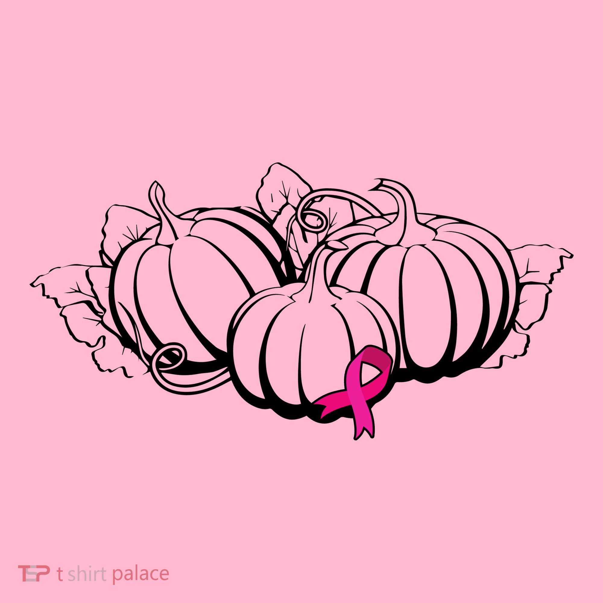Breast Cancer Ribbon Pumpkin Fall Coaster