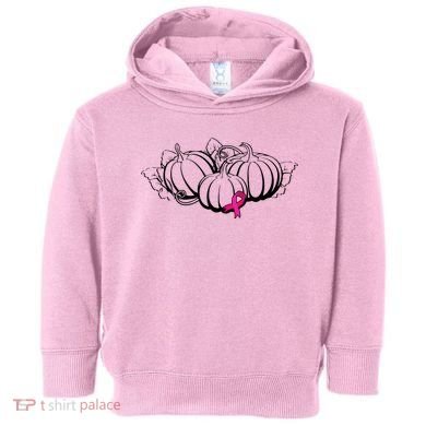 Breast Cancer Ribbon Pumpkin Fall Toddler Hoodie