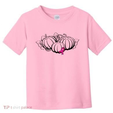 Breast Cancer Ribbon Pumpkin Fall Toddler T-Shirt