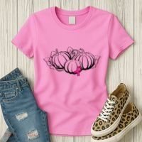 Breast Cancer Ribbon Pumpkin Fall Women's T-Shirt thumb 3