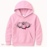 Breast Cancer Ribbon Pumpkin Fall Kids Hoodie thumb 0