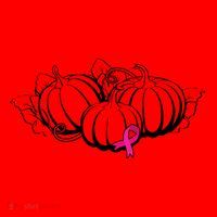 Breast Cancer Ribbon Pumpkin Fall Santa Hat thumb 1