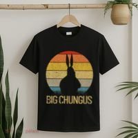 Big Chungus Retro Sunset Vintage Dank Meme Big Chungus T-Shirt thumb 2
