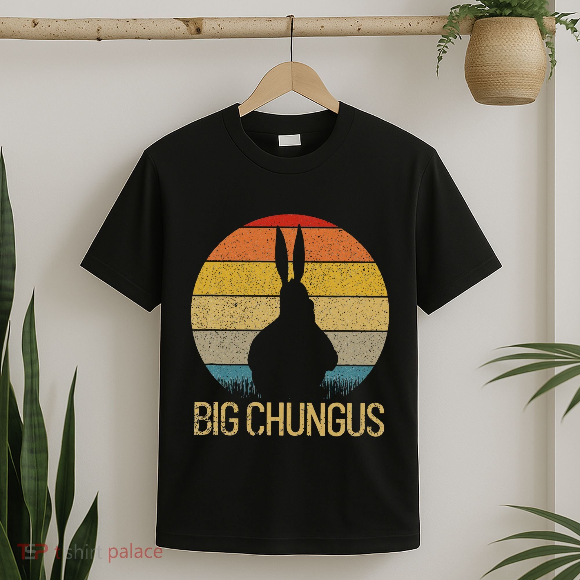 Big Chungus Retro Sunset Vintage Dank Meme Big Chungus T-Shirt